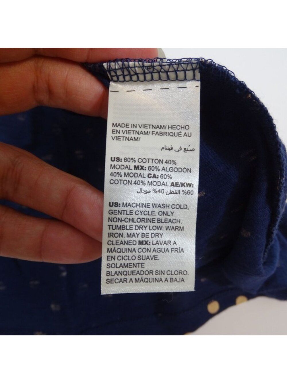 Chicos Women Open Front Blue Tan Cardigan Polka Dot Size 2 L Long Sleeve Office - Picture 6 of 11